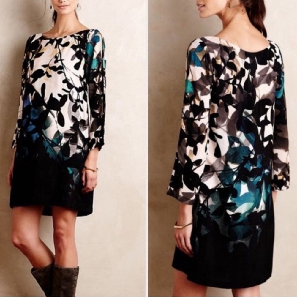 Anthropologie Maeve Floral Shaded Garden Dress XS